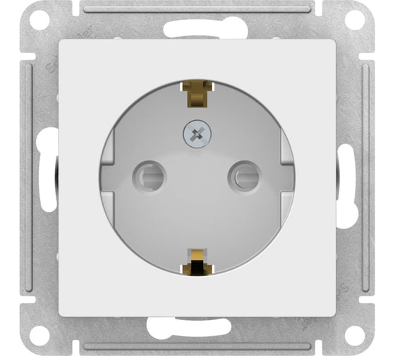 Механизм розетки Systeme Electric Atlasdesign лотос с заземлением со шторками, 16а, ATN001345 1
