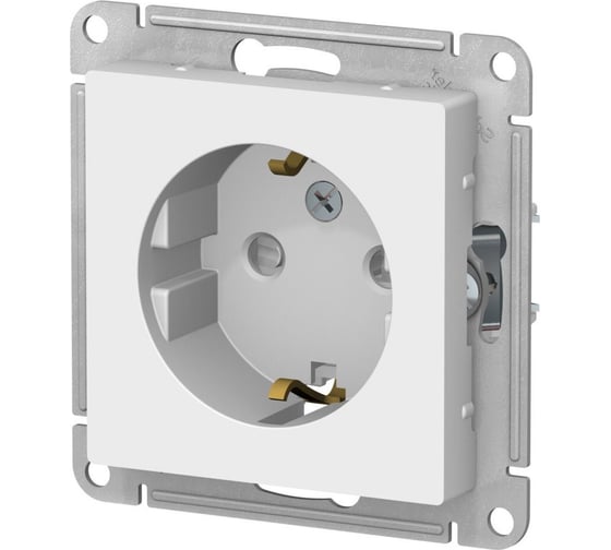 Механизм розетки Systeme Electric Atlasdesign лотос с заземлением со шторками, 16а, ATN001345
