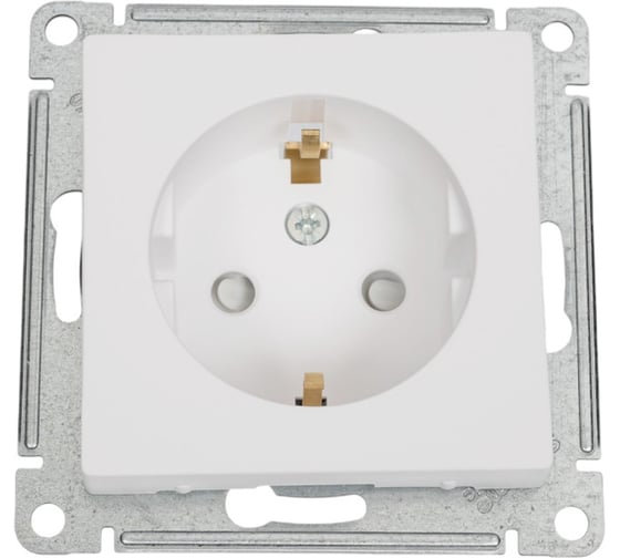 Механизм розетки Systeme Electric Atlasdesign лотос с заземлением со шторками, 16а, ATN001345 1