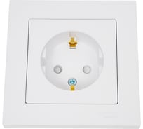 Розетка в сборе Systeme Electric Atlasdesign лотос с заземлением со шторками, 16а, ATN001344