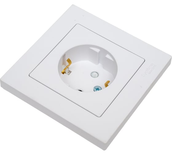 Розетка в сборе Systeme Electric Atlasdesign лотос с заземлением со шторками, 16а, ATN001344
