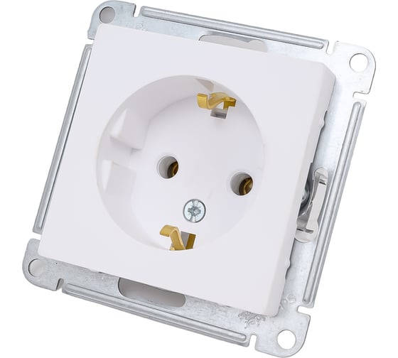 Механизм розетки Systeme Electric Atlasdesign лотос с заземлением, 16а, ATN001343