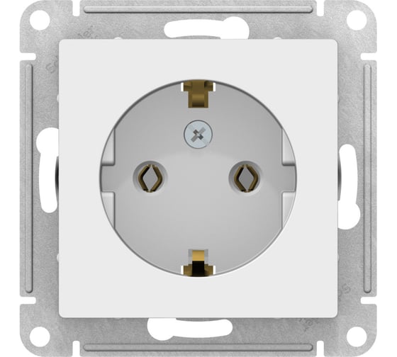Механизм розетки Systeme Electric Atlasdesign лотос с заземлением, 16а, ATN001343