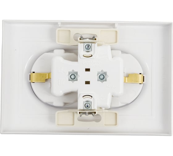Двойная розетка в сборе Systeme Electric Atlasdesign лотос с заземлением, 16а, ATN001324