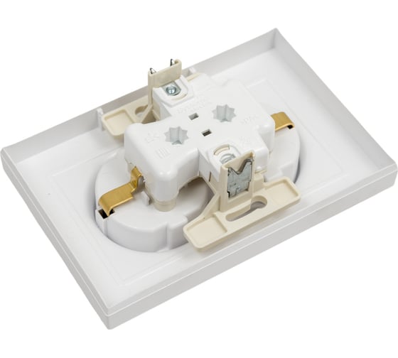 Двойная розетка в сборе Systeme Electric Atlasdesign лотос с заземлением, 16а, ATN001324