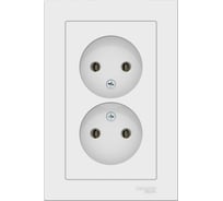 Двойная розетка в сборе Systeme Electric Atlasdesign лотос без заземления,16а, ATN001320