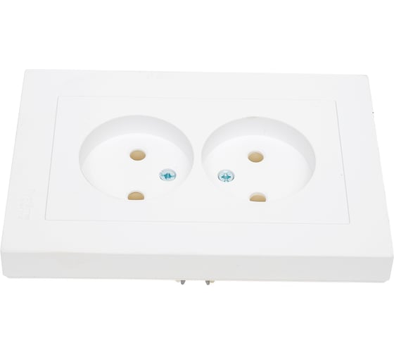 Двойная розетка в сборе Systeme Electric Atlasdesign лотос без заземления,16а, ATN001320