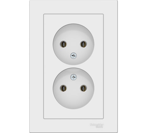 Двойная розетка в сборе Systeme Electric Atlasdesign лотос без заземления,16а, ATN001320