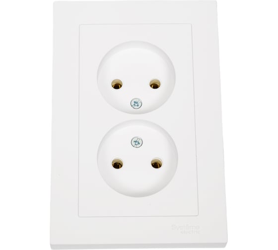 Двойная розетка в сборе Systeme Electric Atlasdesign лотос без заземления,16а, ATN001320
