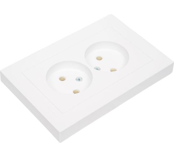 Двойная розетка в сборе Systeme Electric Atlasdesign лотос без заземления,16а, ATN001320