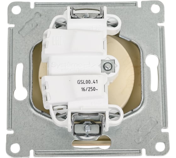 Механизм розетки Systeme Electric Glossa сосна без заземления, 16а, GSL001541