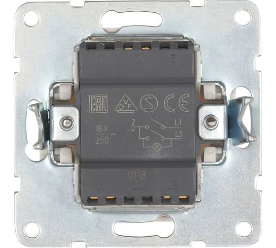 2-клавишный выключатель LK Studio с индикаторами, схема 5L, 16 A, 250 B, черный бархат 861208-1