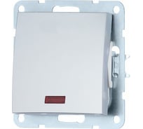 1-клавишный переключатель LK Studio на 2 направления, c индикатором, схема 6L, 16 A, 250 B серебристый металлик 860403-1