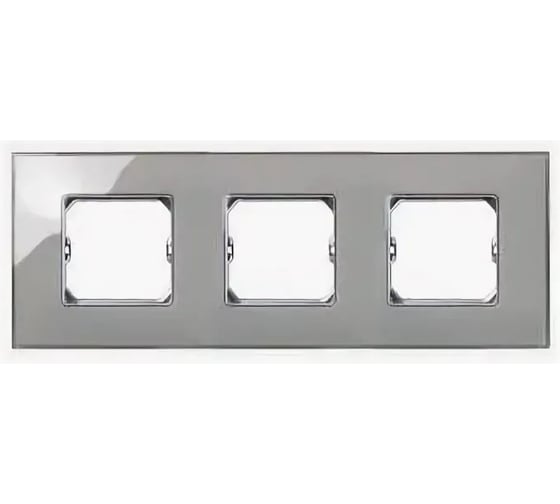 Декоративная рамка Simon 3 поста, +суппорт, S27 Neos, Глянец, дымчатое стекло 27773-34 1