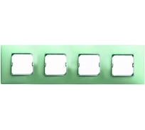 Декоративная рамка Simon 4 поста, +суппорт, S27 Neos, Глянец, салатовый 27774-32