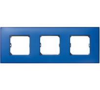 Декоративная рамка Simon 3 поста, +суппорт, S27 Neos, Матовый, васильковый 27773-67