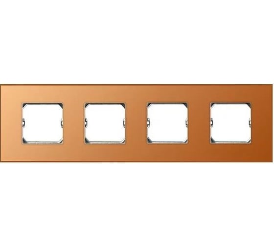 Декоративная рамка Simon 4 поста, +суппорт, S27 Neos, Матовый, оранжевый 27774-64