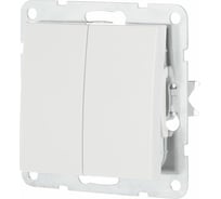 2-клавишный переключатель LK Studio с двух мест, схема 6+6, 16 A, 250 B, белый 861304-1