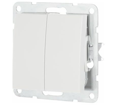 2-клавишный переключатель LK Studio с двух мест, схема 6+6, 16 A, 250 B, белый 861304-1