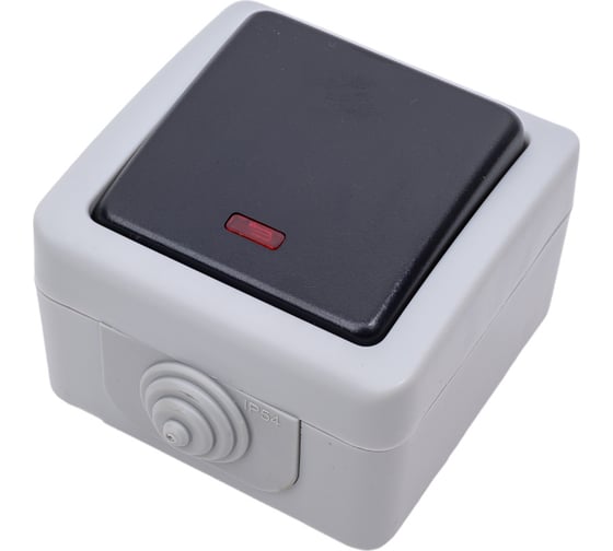 Одноклавишный переключатель LK Studio, схема 6L, с 2-х мест, с подсветкой, IP54, 10А/250V 80005