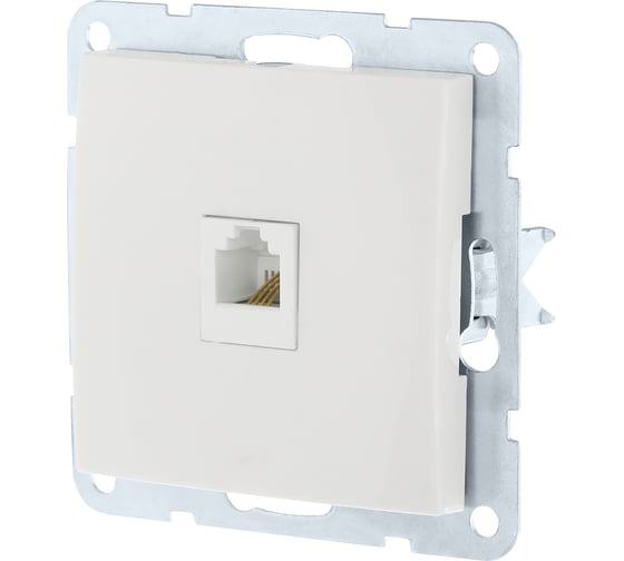 Компьютерная розетка LK Studio RJ-45, категория 5е, с накладкой, белый 866104-1