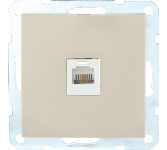 Компьютерная розетка LK Studio RJ-45, категория 5е, с накладкой, бежевый 866101-1