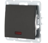 1-клавишный переключатель LK Studio на 2 направления, c индикатором, схема 6L, 16 A, 250 B черный бархат 860408-1