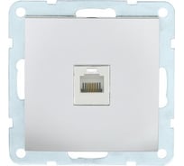 Компьютерная розетка LK Studio RJ-45, категория 5е, с накладкой, серебристый металлик 866103-1