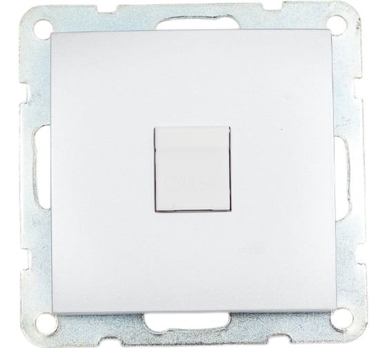 Компьютерная розетка LK Studio RJ-45, категория 5е, с накладкой, серебристый металлик 866103-1