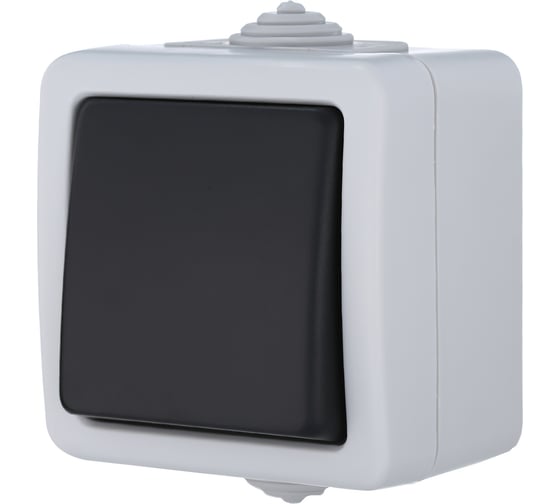 Одноклавишный 1-полюсный выключатель LK Studio схема1, IP54, 10А/250V, серый LK AQUA 80001
