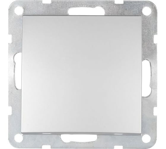 1-клавишный выключатель LK Studio схема 1, 16 A, 250 B, серебристый металлик 860103-1