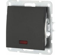 1-клавишный выключатель LK Studio c индикатором, схема 1L, 16 A, 250 B, черный бархат 860208-1