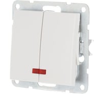 2-клавишный выключатель LK Studio с индикаторами, схема 5L, 16 A, 250 B, белый 861204-1
