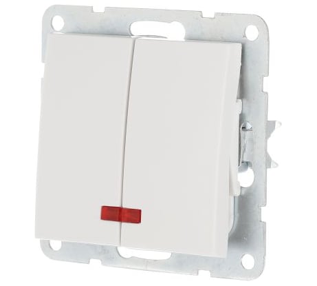 2-клавишный выключатель LK Studio с индикаторами, схема 5L, 16 A, 250 B, белый 861204-1