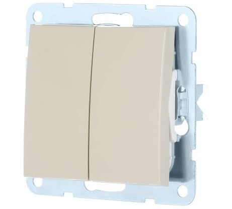 2-клавишный выключатель LK Studio схема 5, 16 A, 250 B, бежевый 861101-1