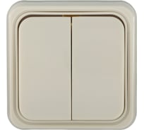 2-клавишный выключатель LK Studio схема 5, открытой установки, бежевый 811101