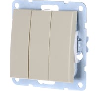 3-клавишный выключатель LK Studio схема 1+1+1, 16 A, 250 B, бежевый 862101-1