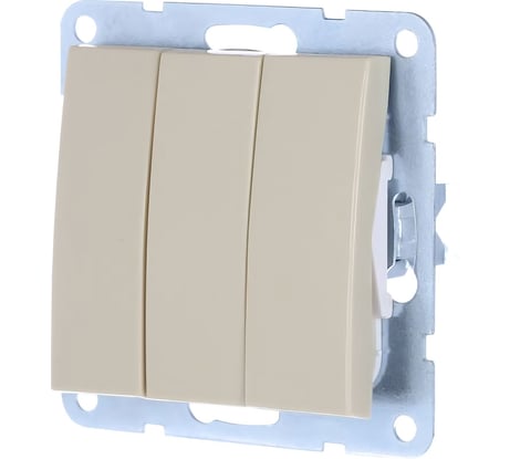 3-клавишный выключатель LK Studio схема 1+1+1, 16 A, 250 B, бежевый 862101-1