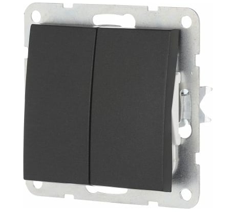 2-клавишная выключатель LK Studio схема 5, 16 A, 250 B, черный бархат 861108-1