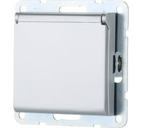 Розетка LK Studio с з/к, шторками и крышкой, серебристый металлик 863403-1