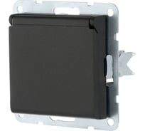 Розетка LK Studio с з/к, шторками и крышкой, черный бархат 863408-1