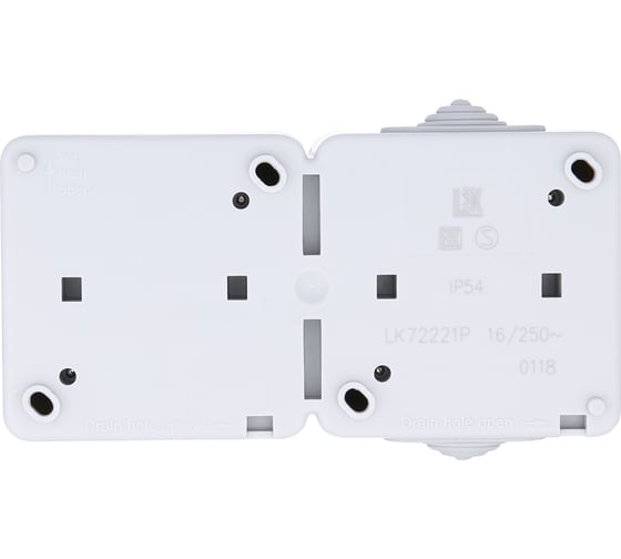 Двойная розетка LK Studio с з/к IP54 16А/250V серый LK AQUA 80008