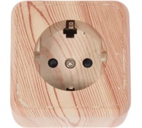 Розетка открытой установки LK Studio с з/к. со шторками, сосна 813225