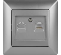 Информационная розетка Intro 430303 RJ45, СУ, Solo, алюминий Б0043384