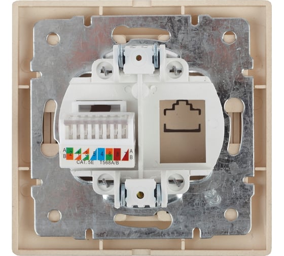 Информационная розетка Intro 130303 RJ45, IP20, СУ, Plano, алюминий Б0030086