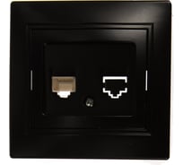 Информационная розетка Intro 1-303-05 RJ45, IP20, СУ, Plano, антрацит Б0044575