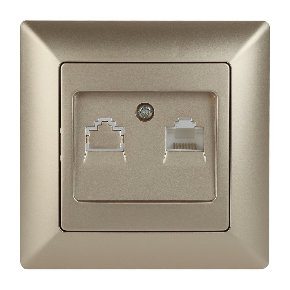 Информационная розетка Intro 430304 RJ45, СУ, Solo, шампань 20 Б0043385 ...