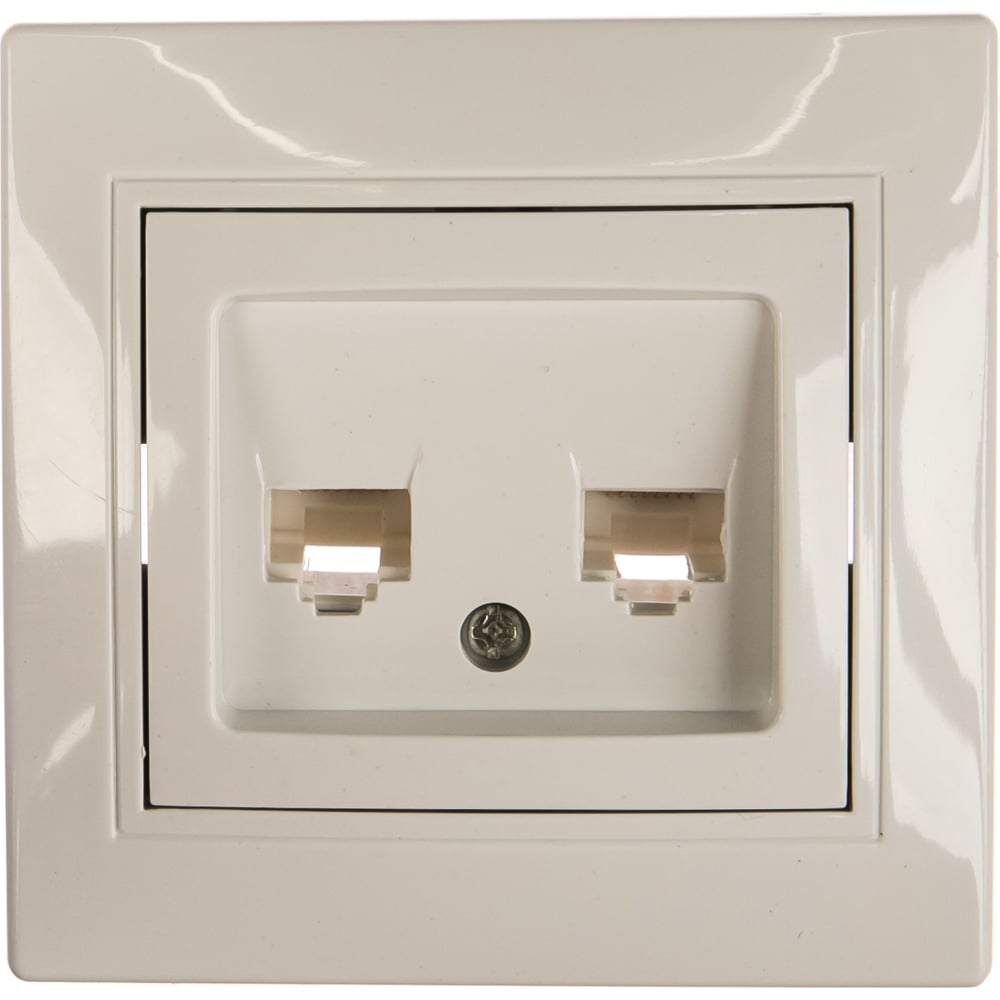 Информационная двойная розетка Intro 1-304-01 2хRJ45, СУ, Plano, белый ...