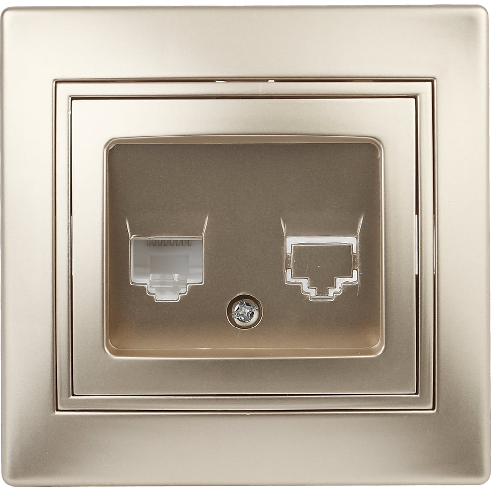 Информационная розетка Intro 1-303-04 RJ45, IP20, СУ, Plano, шампань ...