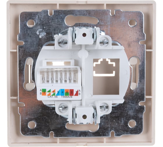 Информационная розетка Intro 1-303-04 RJ45, IP20, СУ, Plano, шампань Б0030087